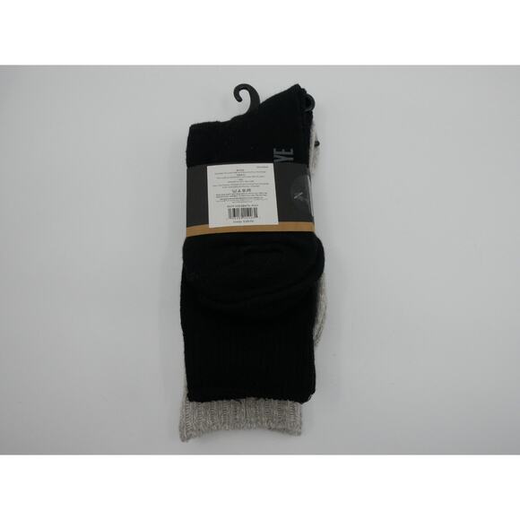 Frye Boot Socks Soft Wool Blend • 2 Pack Sz 5-10 • Ivory Cream & Black • Waffle - Picture 3 of 5